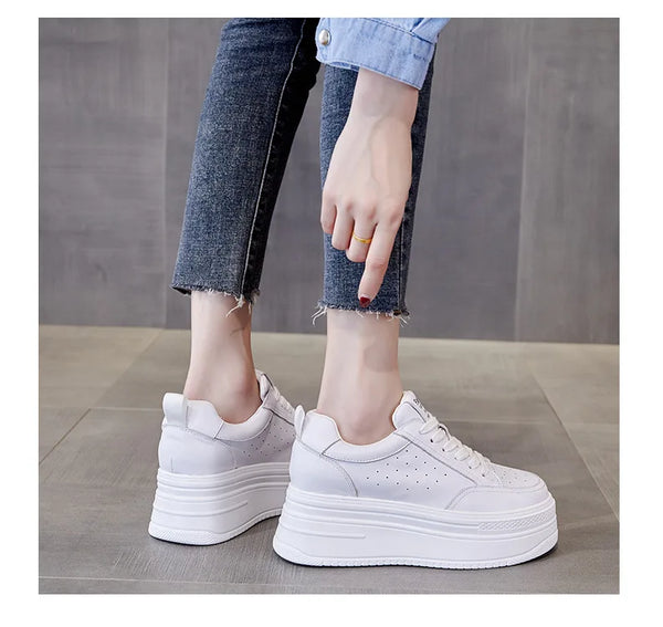 Leather Platform White Sneakers