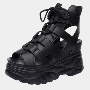 Leather Synthetic Chunky Sandals