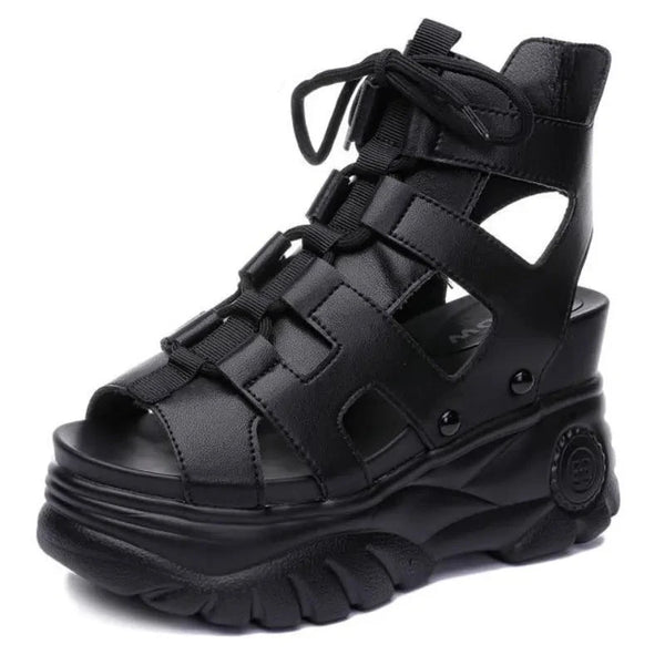 Leather Synthetic Chunky Sandals