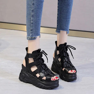 Leather Synthetic Chunky Sandals