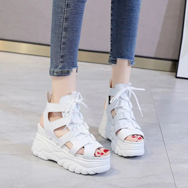 Leather Synthetic Chunky Sandals