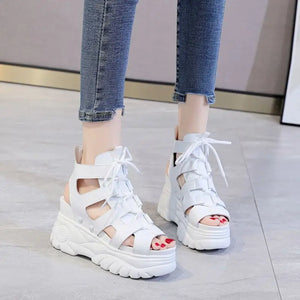 Leather Synthetic Chunky Sandals