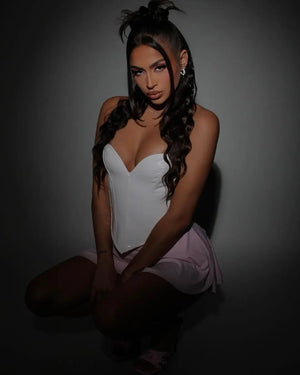 Leather Tube Sleeveless Crop Top