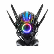 Cyberpunk-samuraihjelm med LED