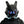 Black cyberpunk helmet with an LED face screen and upright ears