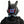 Black cyberpunk helmet with an LED face screen and upright ears
