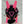 LED Triangle Cyberpunk Helmet in pink two tone, pink ear plates over a glowing pink triangle