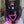 LED Triangle Cyberpunk Helmet in pink, black ear plates with a glowing pink triangle