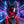 LED X Cyberpunk Helmet, piros X világít a plexin egy neonfényes utca hátterében