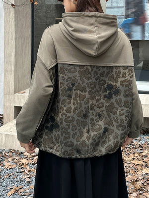 Leopard Printed Hoodie Women