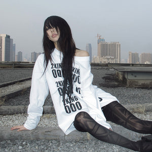 Letter Print Y2K Top