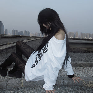 Letter Print Y2K Top