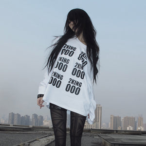 Letter Print Y2K Top