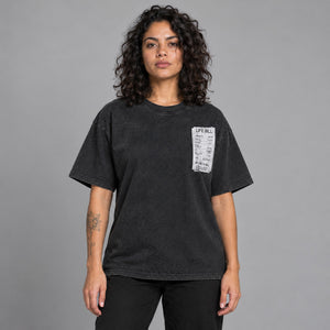 Life Label Graphic T Shirt Y2K – worn by a woman
