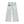 Back of the light wash baggy jeans laid flat, a black spiked emblem on the left back pocket and wide legs