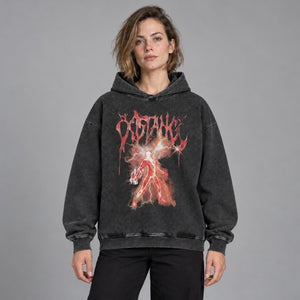 Lightning Power Graphic Y2K Hoodie – worn by a woman