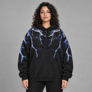 Lightning Y2k Hoodie Oversize – worn by a woman