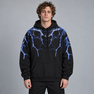 Lightning Y2k Hoodie Oversize – worn by a man