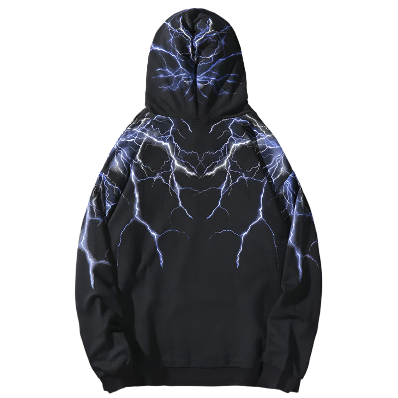 Sudadera con capucha extragrande Lightning Y2k – Cyber Techwear