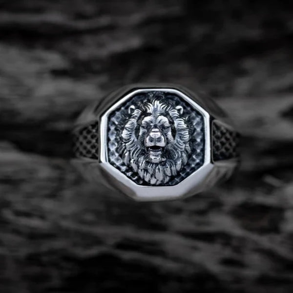 Lion Head Ring Silver