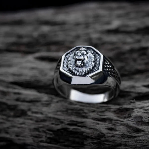 Lion Head Ring Silver