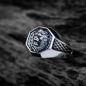 Lion Head Ring Silver
