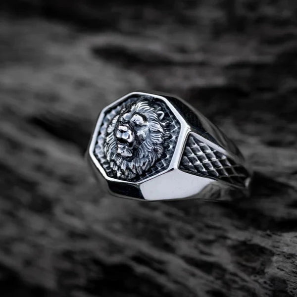 Lion Head Ring Silver