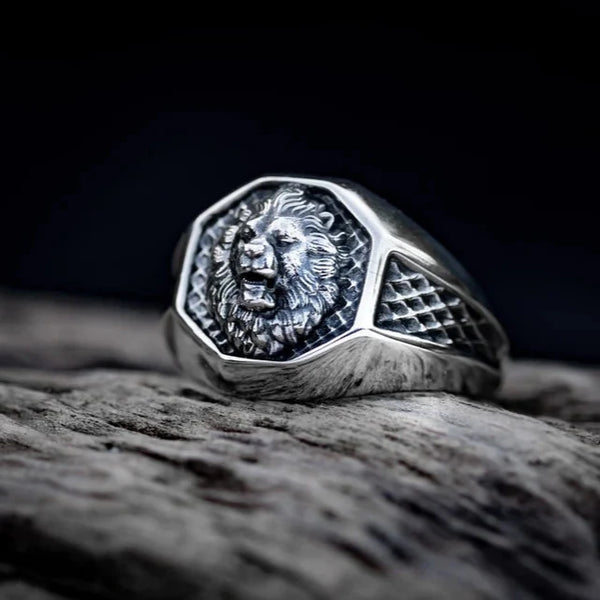 Lion Head Ring Silver