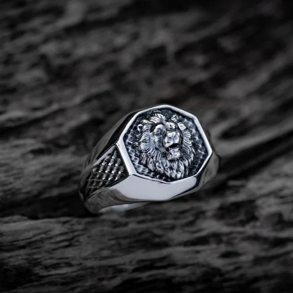 Lion Head Ring Silver