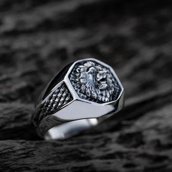 Lion Head Ring Silver