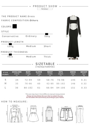 Long Black Cut Out Dress