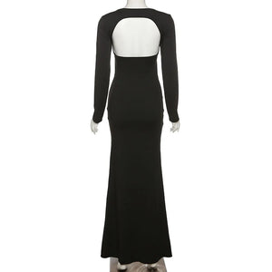 Long Black Cut Out Dress