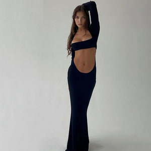 Long Black Cut Out Dress