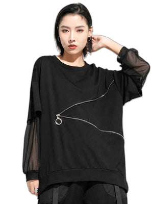 Long Black T Shirt For Women - product view on white background