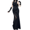 Long Goth Halter Dress
