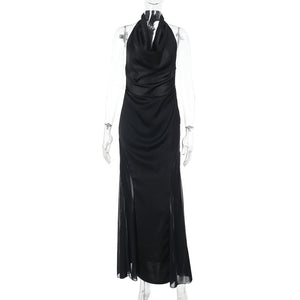Long Goth Halter Dress