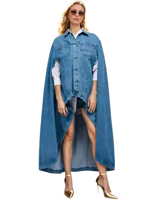 Long Irregular Denim Women Spring Jacket