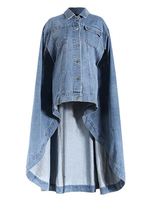 Long Irregular Denim Women Spring Jacket