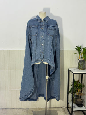 Long Irregular Denim Women Spring Jacket