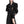 Long Sleeve Belt Black mini dress - product view on white background