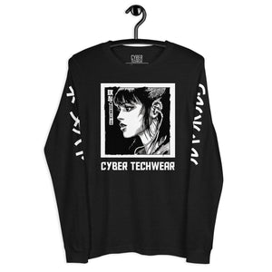 Long Sleeve Black And White Graphic Tee