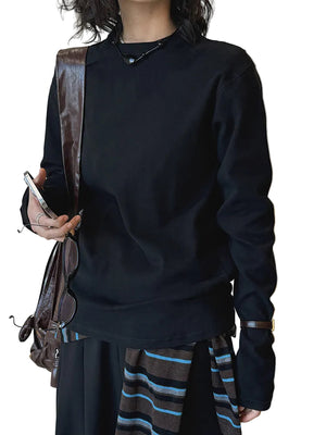Long Sleeve Black T Shirt For Women