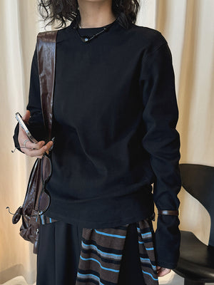 Long Sleeve Black T Shirt For Women