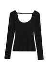 Long Sleeve Black T Shirt Women's