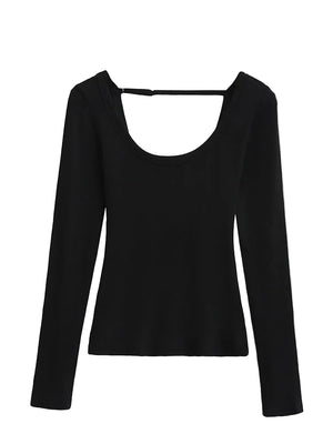 Long Sleeve Black T Shirt Women's