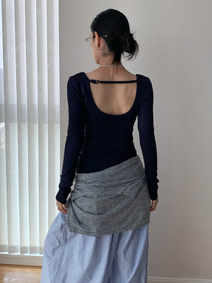 Long Sleeve Black T Shirt Women's