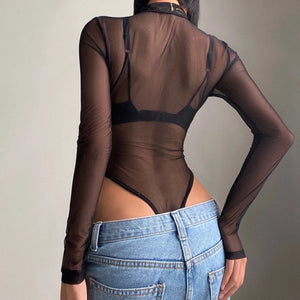 Long Sleeve Bodysuit Cut Out