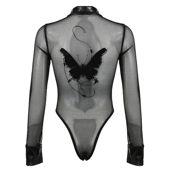 Long Sleeve Bodysuit With Cut Out