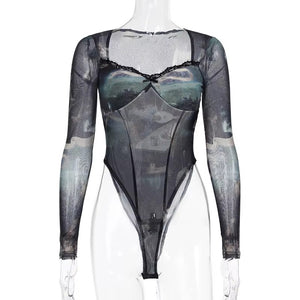 Long Sleeve Cut Out Bodysuit Cyber