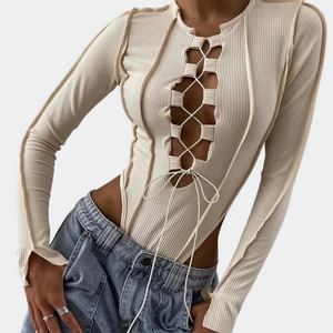 Long Sleeve Cut Out Bodysuit